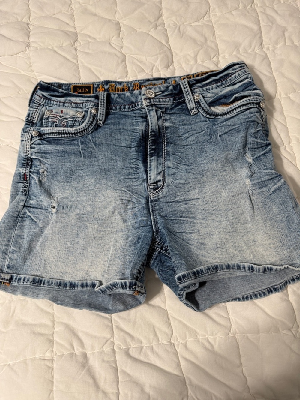 Rock Revival Light Blue Distressed Jean Shorts